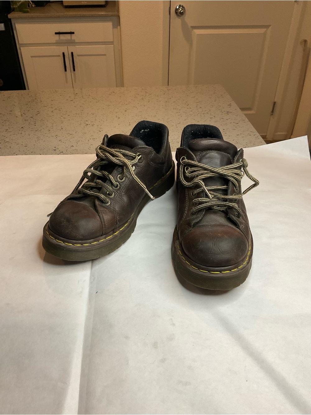 Dr Martens Brown Leather Chunky Heel Oxfords Men Size 11